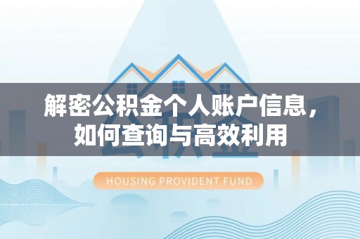 安国解密公积金个人账户信息，如何查询与高效利用