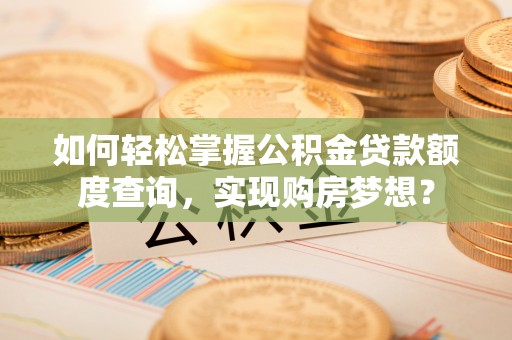 安国如何轻松掌握公积金贷款额度查询，实现购房梦想？