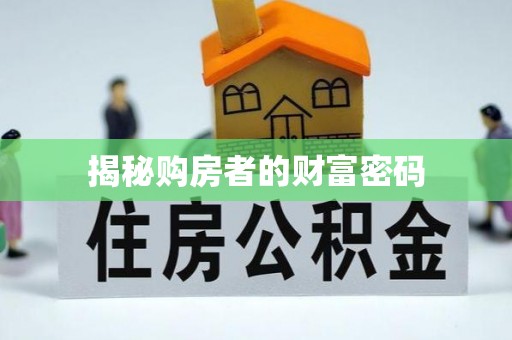 安国揭秘购房者的财富密码