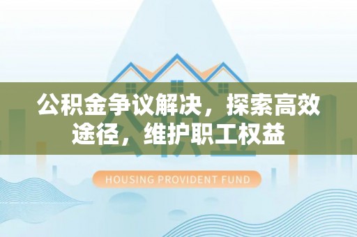 安国公积金争议解决，探索高效途径，维护职工权益