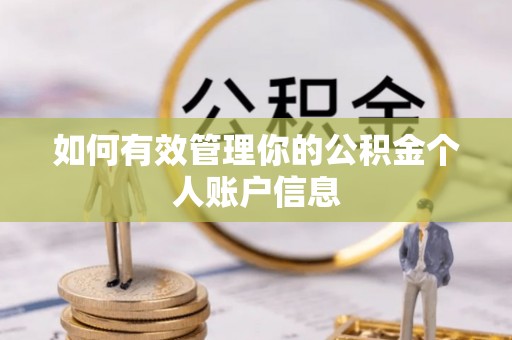 安国如何有效管理你的公积金个人账户信息