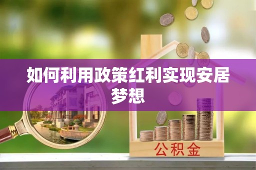 安国如何利用政策红利实现安居梦想