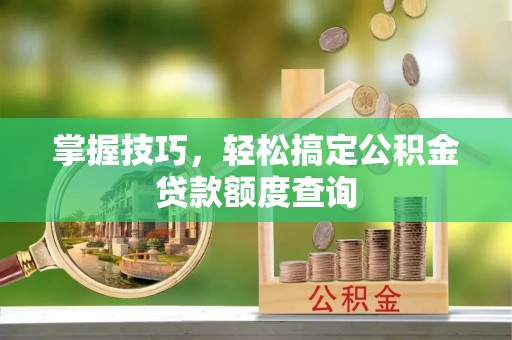 安国掌握技巧，轻松搞定公积金贷款额度查询